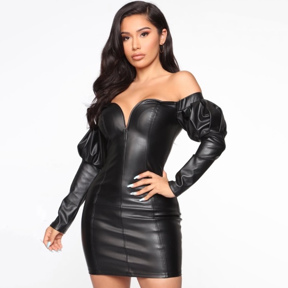 Fashion Nova Dresses & Skirts - NWT Fashion Nova For Sass PU Leather Mini Dress